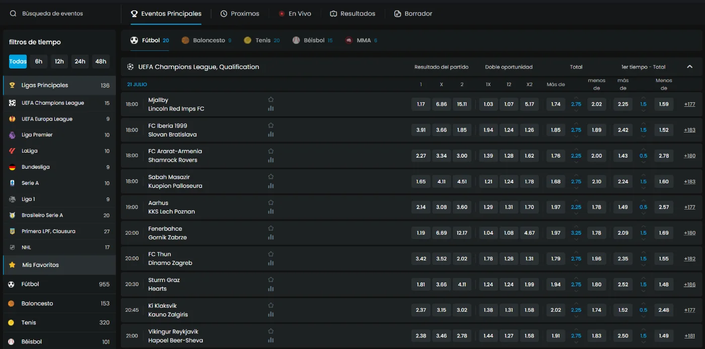 Mystake Casino Apuestas de Fútbol Mystake Casino con apuestas de fútbol, cuotas en vivo y partidos de la UEFA Champions League